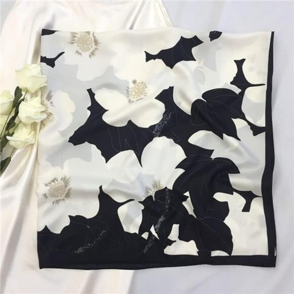 Silk Like Head Scarf for Women - Satin Large Hair Scarves - 35" Square - Picture 2 of 6